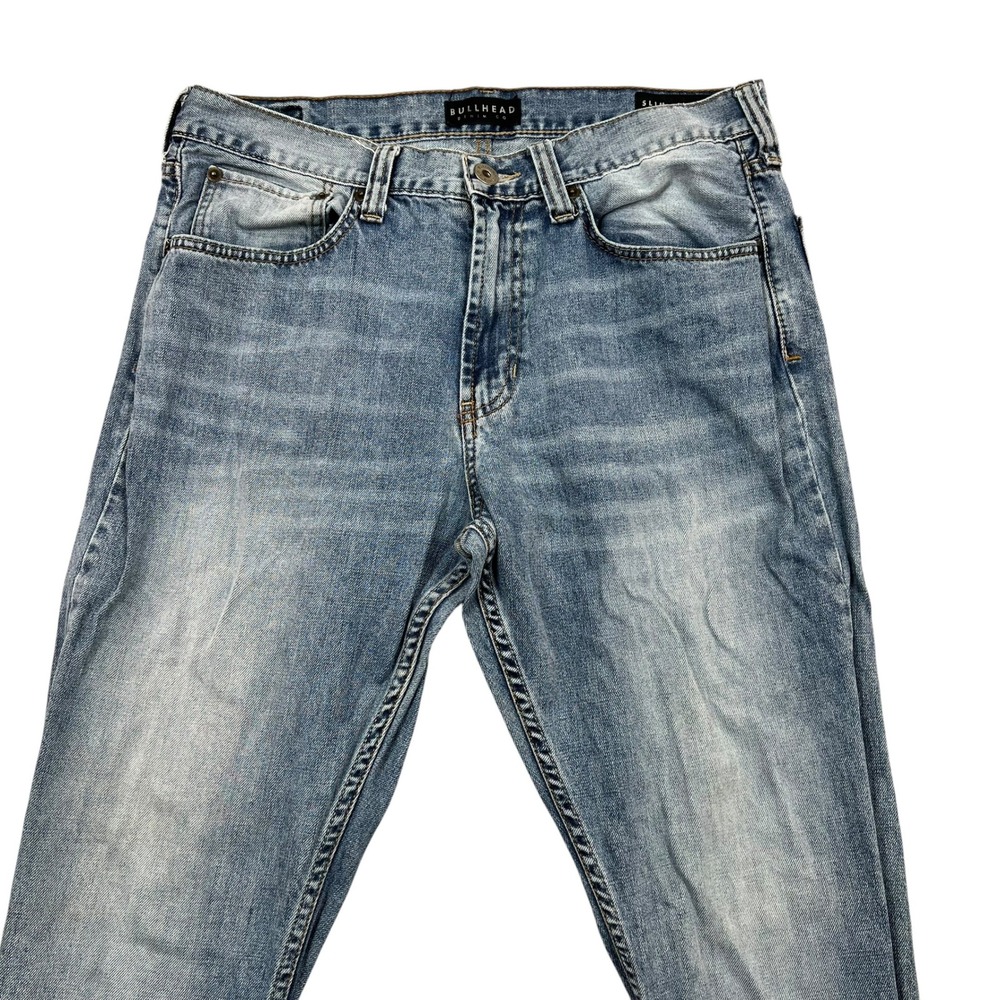 Bullhead Denim Co Jeans Mens 34x32 Blue Slim Fit Light Wash Casual Denim